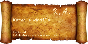 Karai András névjegykártya