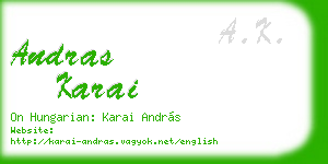 andras karai business card