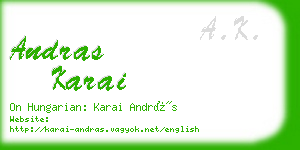 andras karai business card